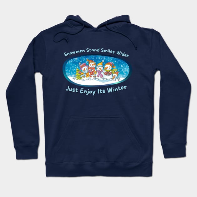 Winter's Grinning Snowmen: Enjoy the Season Hoodie by DaShirtXpert